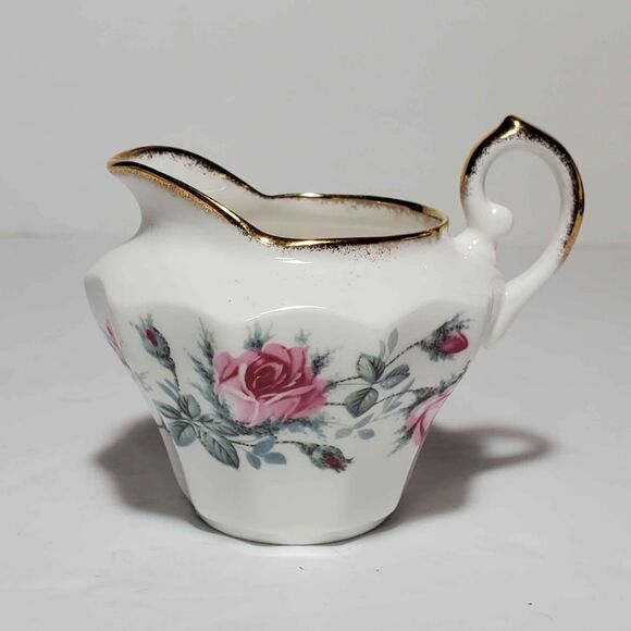 Salisbury Sugar Bowl and Creamer Pink Roses Vintage - Picture 3 of 7
